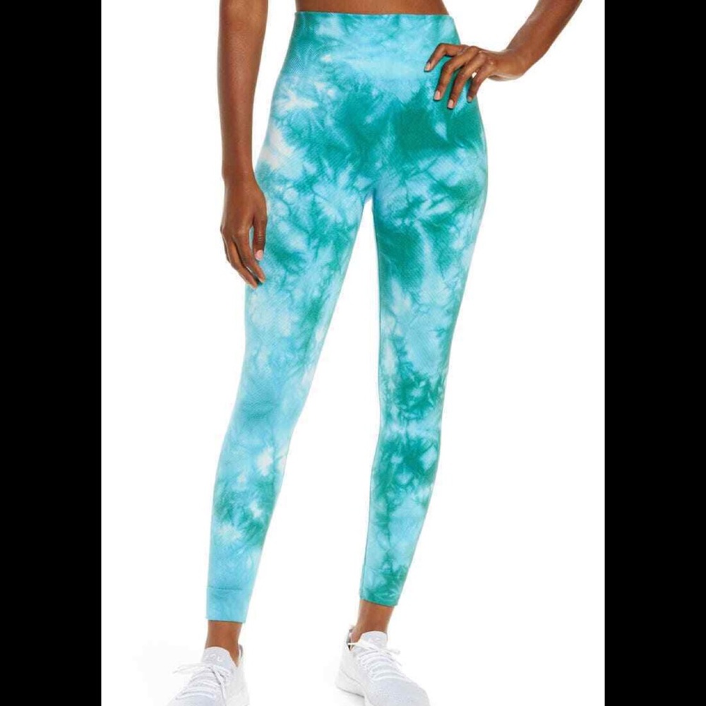 NWOT Sweaty Betty Seamless 7/8 Tie Dye Leggings - Blue/Green